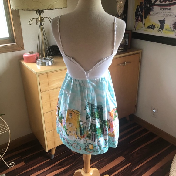 SOLD Retro Dress Bicycle Novelty Print Babydoll - Picture 6 of 7